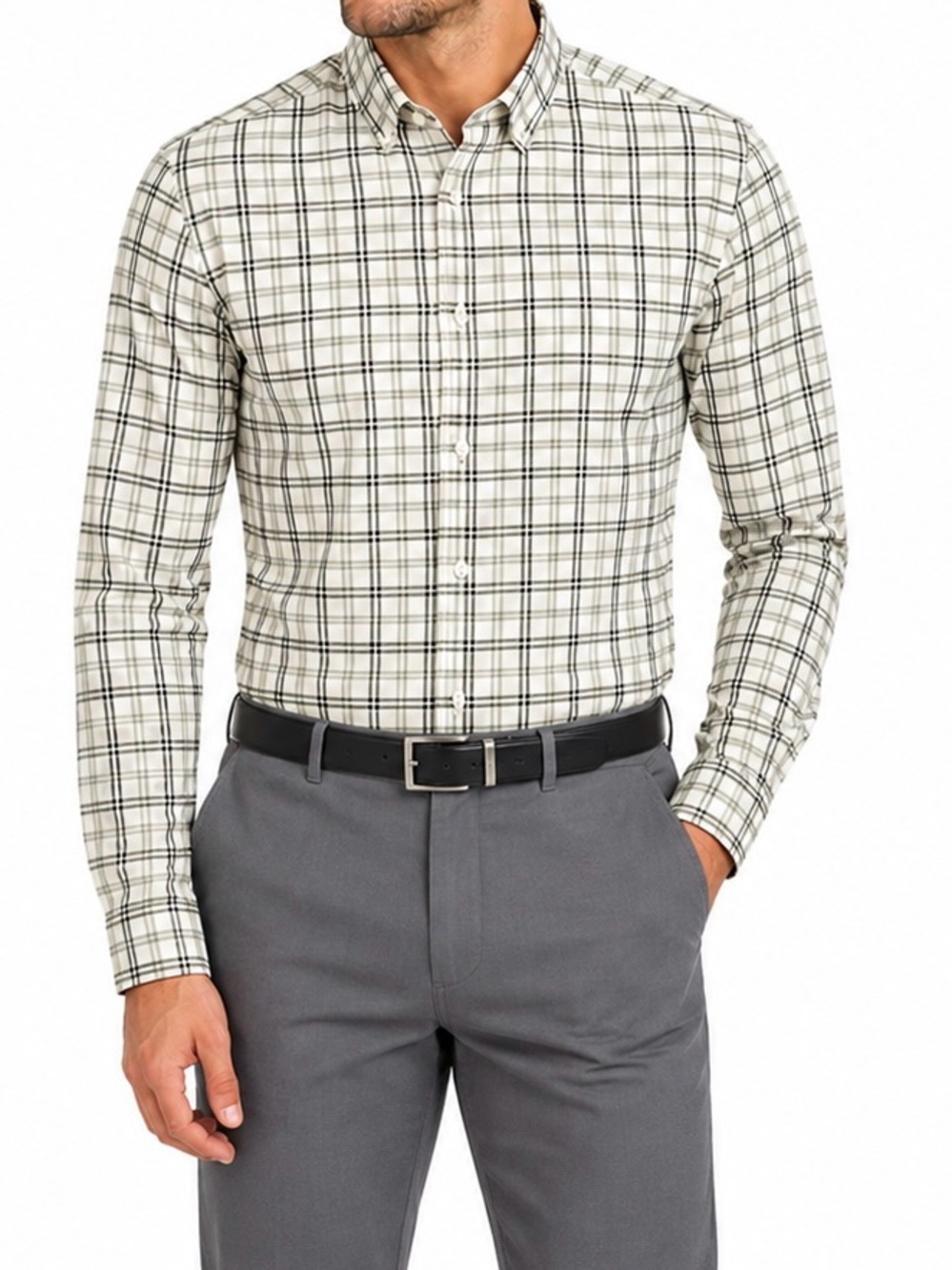Banana Republic Men’s Slim Fit Plaid Long Sleeve Shirt – Size Large